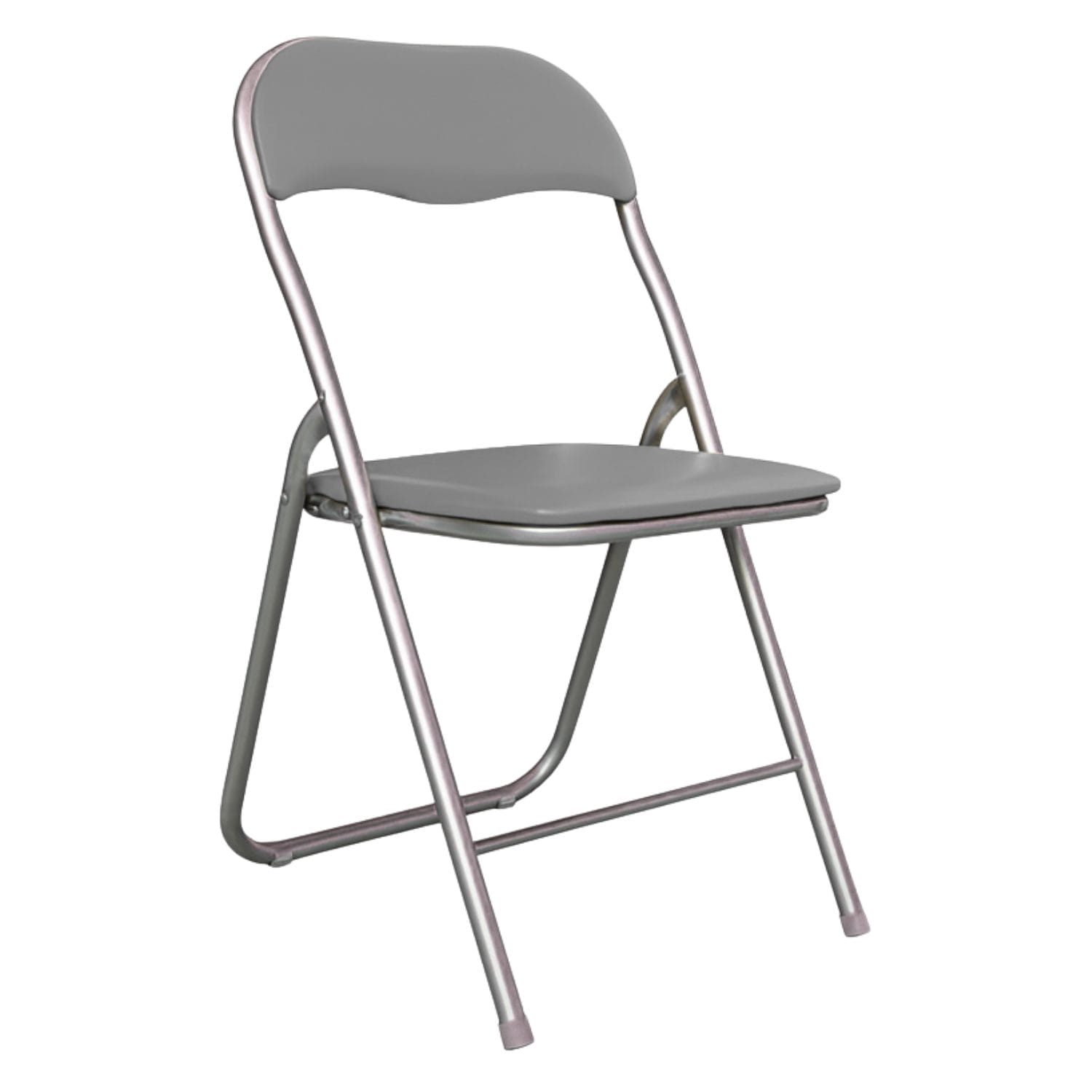 Sedia pieghevole grigia Slim in metallo, salvaspazio per casa ufficio eventi
