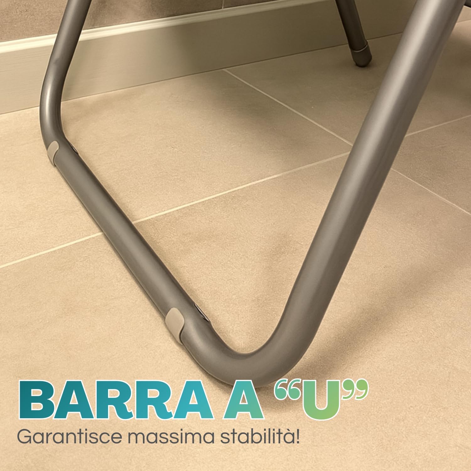 Barra a U della sedia pieghevole nera per maggiore stabilità e sicurezza d’uso