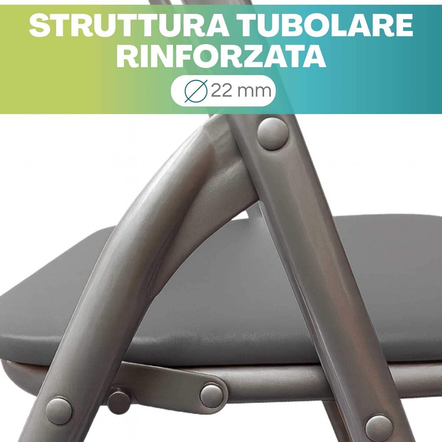 telaio sedia grigia Struttura tubolare rinforzata da 22 mm della sedia pieghevole