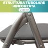 telaio sedia grigia Struttura tubolare rinforzata da 22 mm della sedia pieghevole