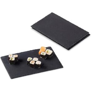 Piatto ardesia rettangolare Nero 20×30 cm