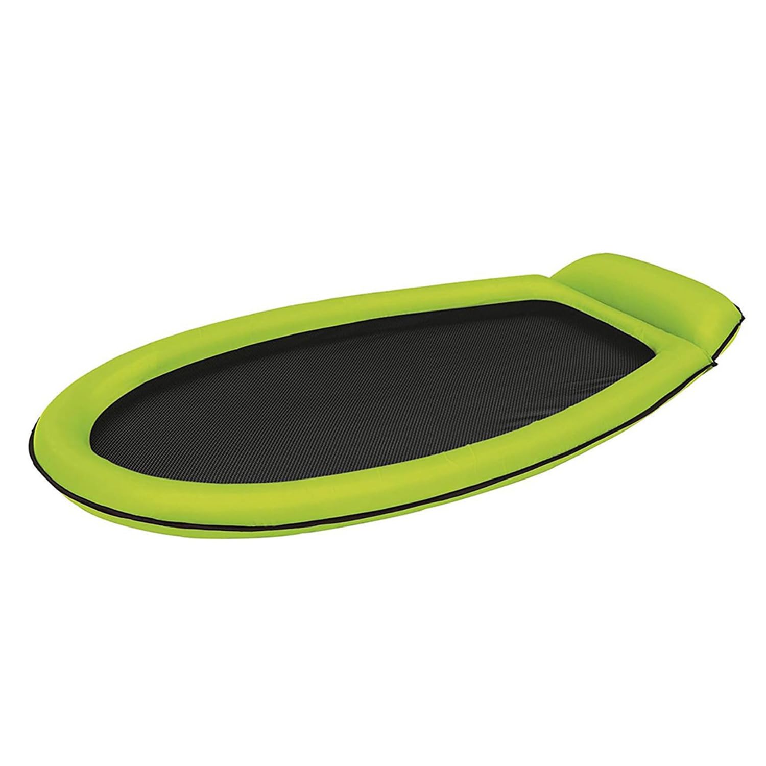 Materassino ad amaca gonfiabile 178x94 cm in rete di nylon e tessuto, con bordo ad anello e poggiatesta integrato