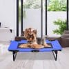 LETTINO-CANE-BLU Lettino per cani blu con rete traspirante 75x52x17 cm
