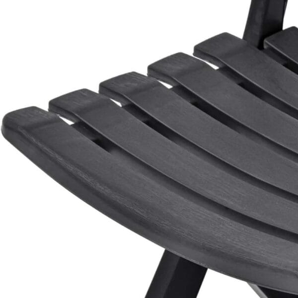 Sedia Pieghevole Da Giardino In Metallo - Effetto Legno Antracite, Resistenti E Pratiche