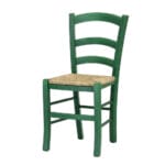 Sedia paesana in legno verde - 1 Sedia