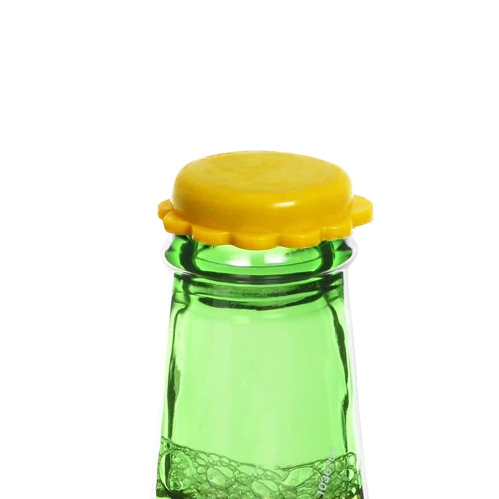 tappo universale in plastica giallo riutilizzabile per bottiglia diametro 26 mm