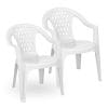 2-sedie-plastica-impilabile Sedia plastica bianca impilabile con braccioli per interno ed esterno