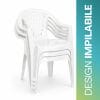 Sedie plastica bianche impilabili design salvaspazio con braccioli