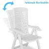 Poltrona da giardino bianca in plastica reclinabile multiposizione con schienale regolabile