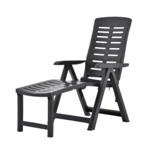 Sdraio in plastica con poggiapiedi 60x108x109 cm