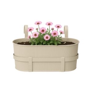 Fioriera Beige da appendere in metallo 36x18x16 cm