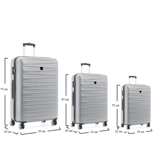 Set valigie rigida in ABS Resistente con manico telescopico