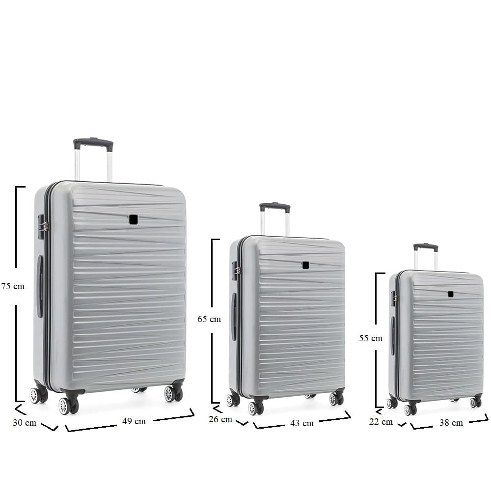 Set valigie rigida in ABS Resistente con manico telescopico