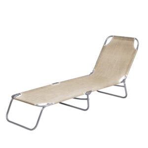 Lettino prendisole richiudibile Beige senza tettuccio