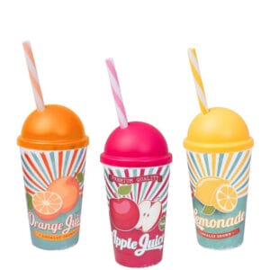 Bicchieri con cupola e cannuccia 470 ml