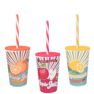 Bicchieri con coperchio e cannuccia 470 ml