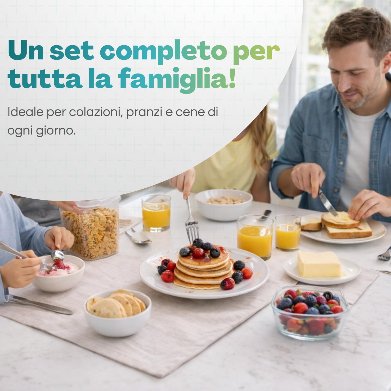 Set completo di posate in acciaio inox ideale per tutta la famiglia a colazione pranzo e cena