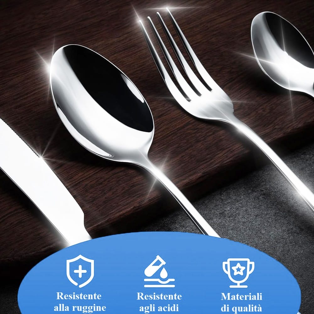 Set Di Posate Da Tavola: Posate Di Design, In Acciaio Resistenti - Foto 11