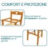ciliegio Seggiolone in legno con braccioli protettivi e poggiapiedi integrato per comfort e stabilità