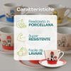 Set tazzine caffè porcellana fantasia casette resistente e facile da lavare