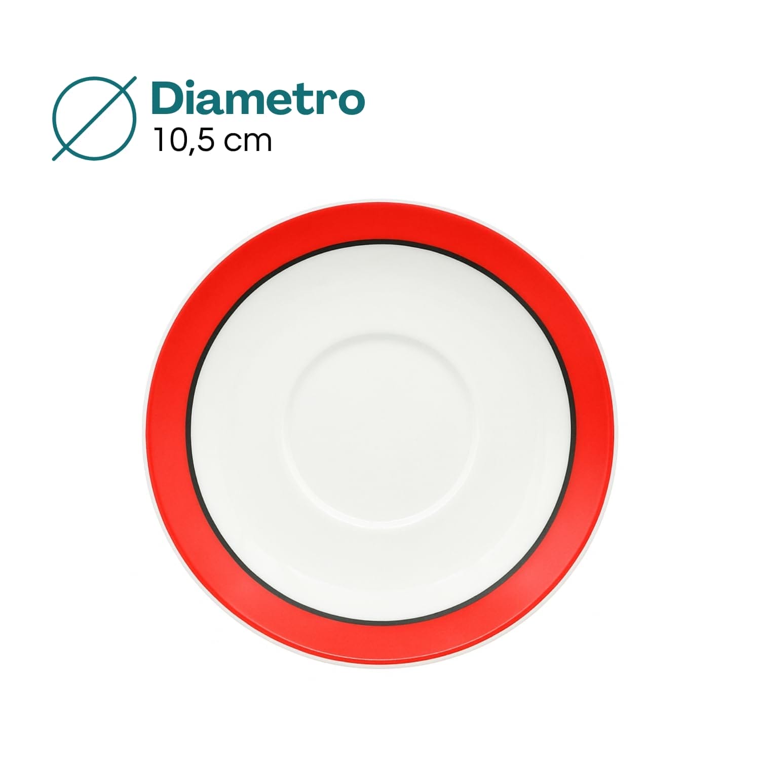 Piattino per tazzina caffè porcellana diametro 10,5 cm fantasia casette