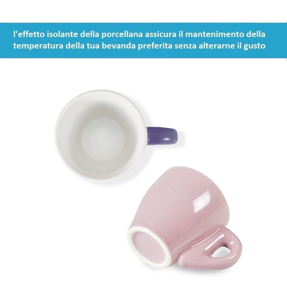 tazzine colorate caffè porcellana Tazzine in porcellana colorate effetto isolante per mantenere la temperatura