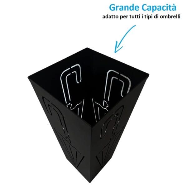 Portaombrelli In Acciaio, Contenitore Per Bastoni E Ombrelli, H X D: 44 X 16 Cm, Design Moderno, Nero, Relaxdays | Leroy Merlin