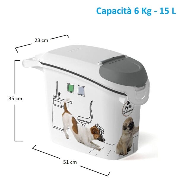 Pethiy - Set Di Contenitori (2 Pz) Per Alimenti E Spuntini Per Animali Domestici, In Acciaio Al Carbonio Rivestito, Contenitore Per Cibo Per Cani, Con Paletta E Coperchio-Bianco