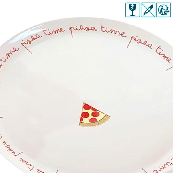 Set 6 Piatti Pizza In Melamina - Diametro 33 Cm, Infrangibili, 3 Design Diversi