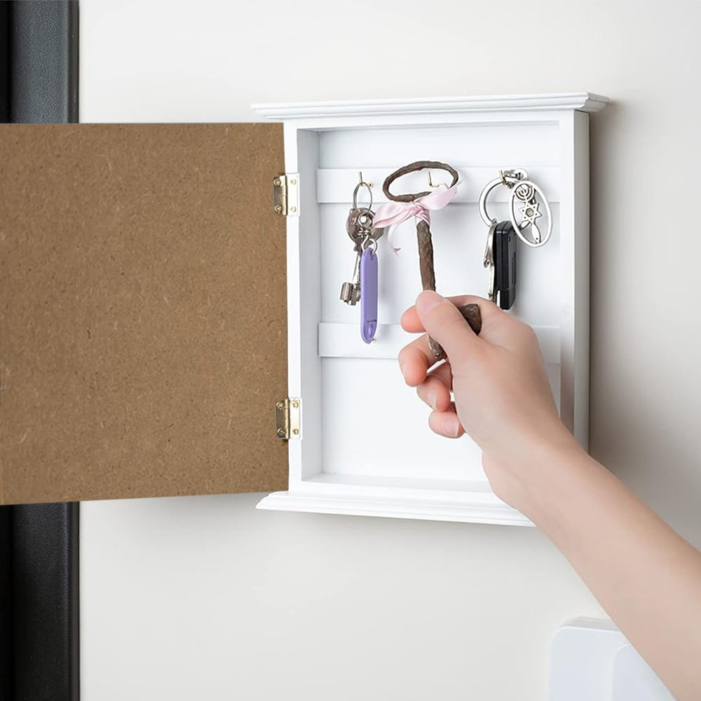 Cassetta portachiavi da parete in legno 19x5,5x24 cm organizer chiavi per casa e ufficio