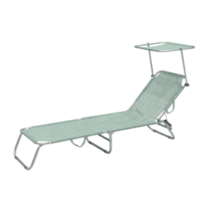 Lettino prendisole pieghevole Azzurro con tetto parasole