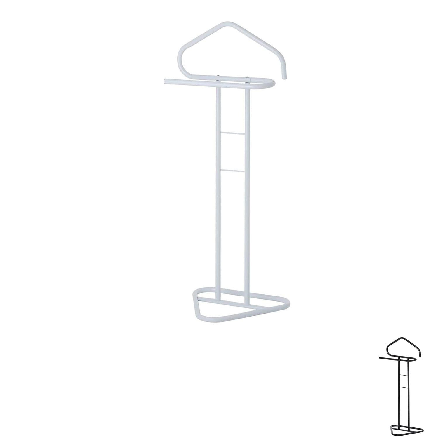 Servo muto da camera in metallo bianco appendiabiti da terra per giacche pantaloni e camicie 110 cm