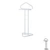 Servo muto da camera in metallo bianco appendiabiti da terra per giacche pantaloni e camicie 110 cm