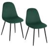 Sedie da cucina in velluto verde con gambe in metallo nero – design moderno Paluplus