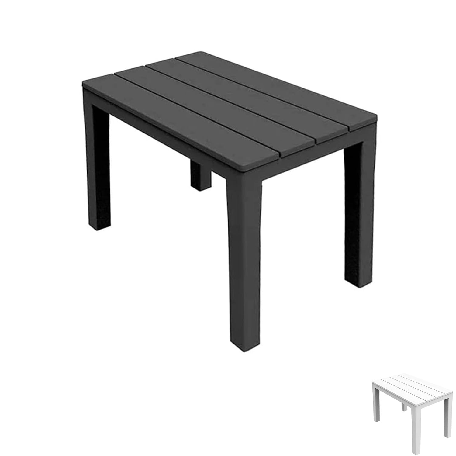 Panca da giardino in polipropilene antracite effetto legno 60 cm panca da esterno resistente senza schienale