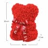 Orsetto di rose rosse artificiali con dimensioni 17x17x25 cm