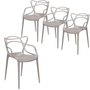 Sedia Maestro in Polipropilene Tortora &ndash; Modello Twist