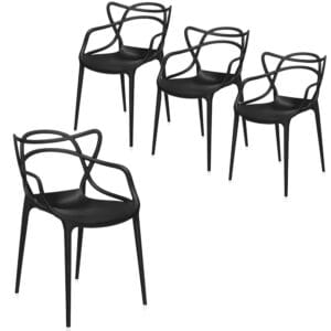 Sedia Maestro in Polipropilene Nera – Modello Twist