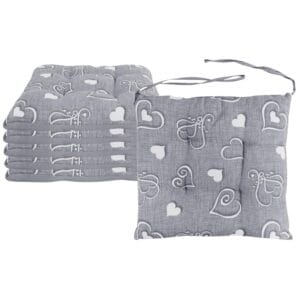 Set 6 Cuscini per sedie 40×40 cm fantasia Cuori