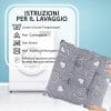 Cuscino sedia 40x40 cm con lacci imbottito lavabile grigio con fantasia cuori in cotone poliestere