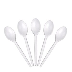 Cucchiaini in Plastica Riutilizzabile bianchi da 12,5 cm