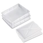 Contenitore per pizza con Coperchio 30x40x10 cm - 2 Cassette + 2 Coperchi