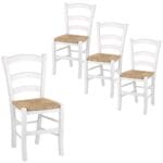Sedia paesana in legno bianca - 4 Sedie