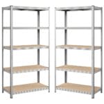 Scaffale in legno e metallo con 5 ripiani - 2 Scaffali