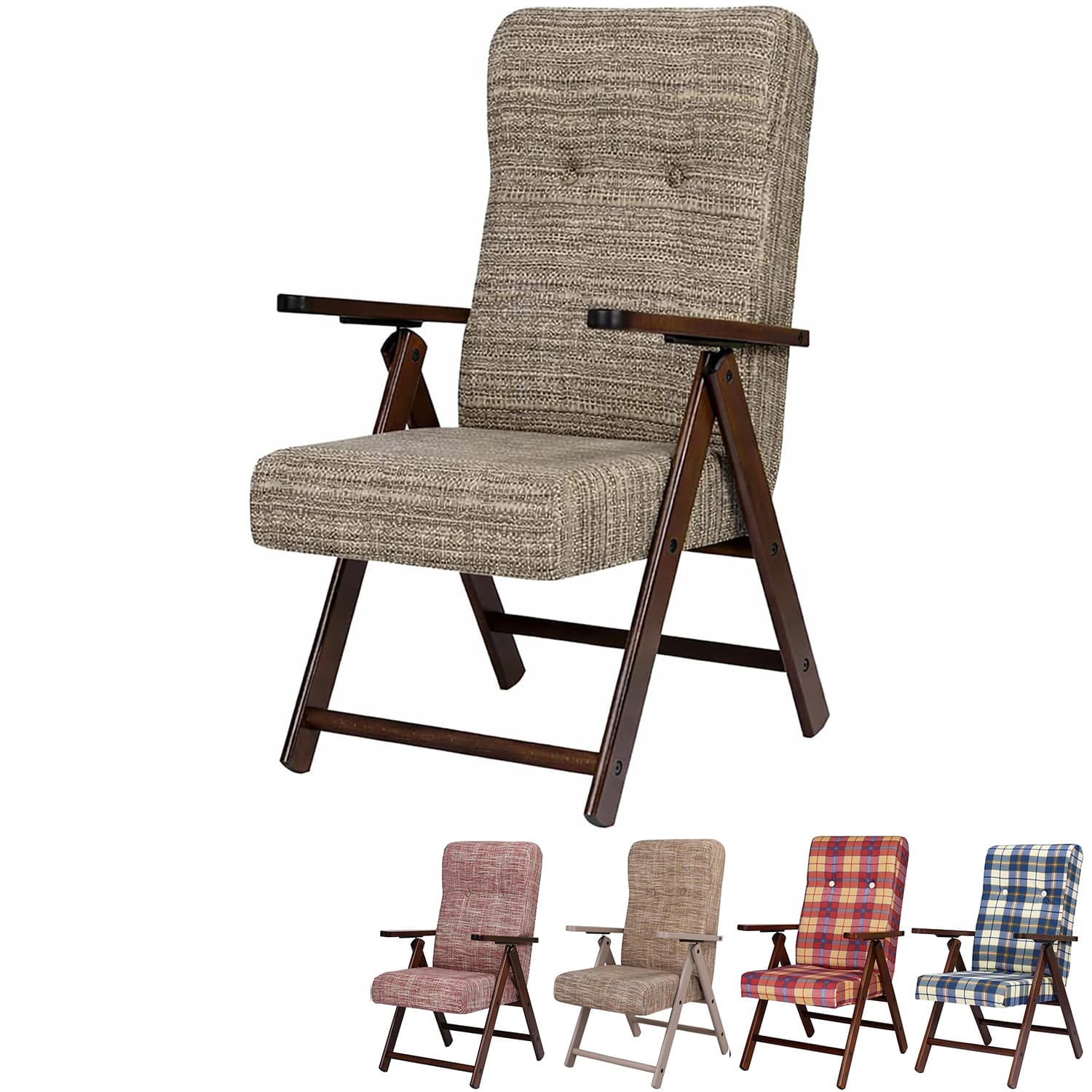 Poltrona Molisana tortora con struttura in faggio e cuscini imbottiti