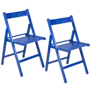 Sedia Pieghevole in Legno Blu