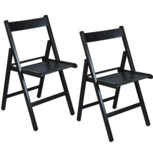 Sedia Pieghevole in Legno Nera