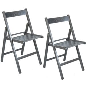 Sedia Pieghevole in Legno Grigia
