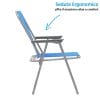 Sedia pieghevole con seduta ergonomica e braccioli per massimo relax all'aperto