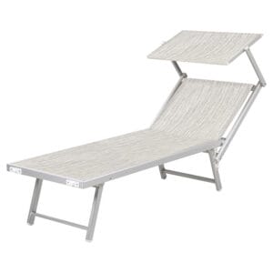 Lettino Prendisole in Alluminio Professionale 186x61x40 cm